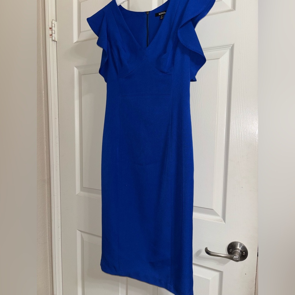 Royal blue fitted dress